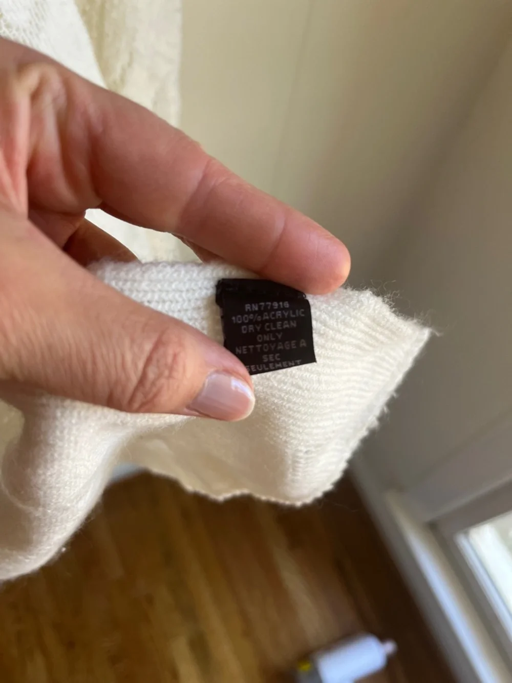 Anthropologie Akemi + Kin Women's Open Front Knit Poncho Shrug Cream One Size - Picture 5 of 8